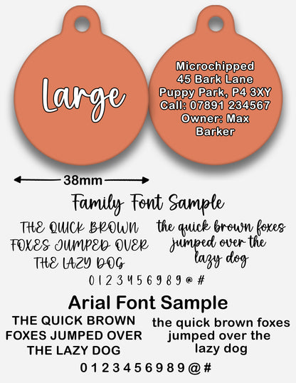 Peach Plain Colour - Pet ID Tag
