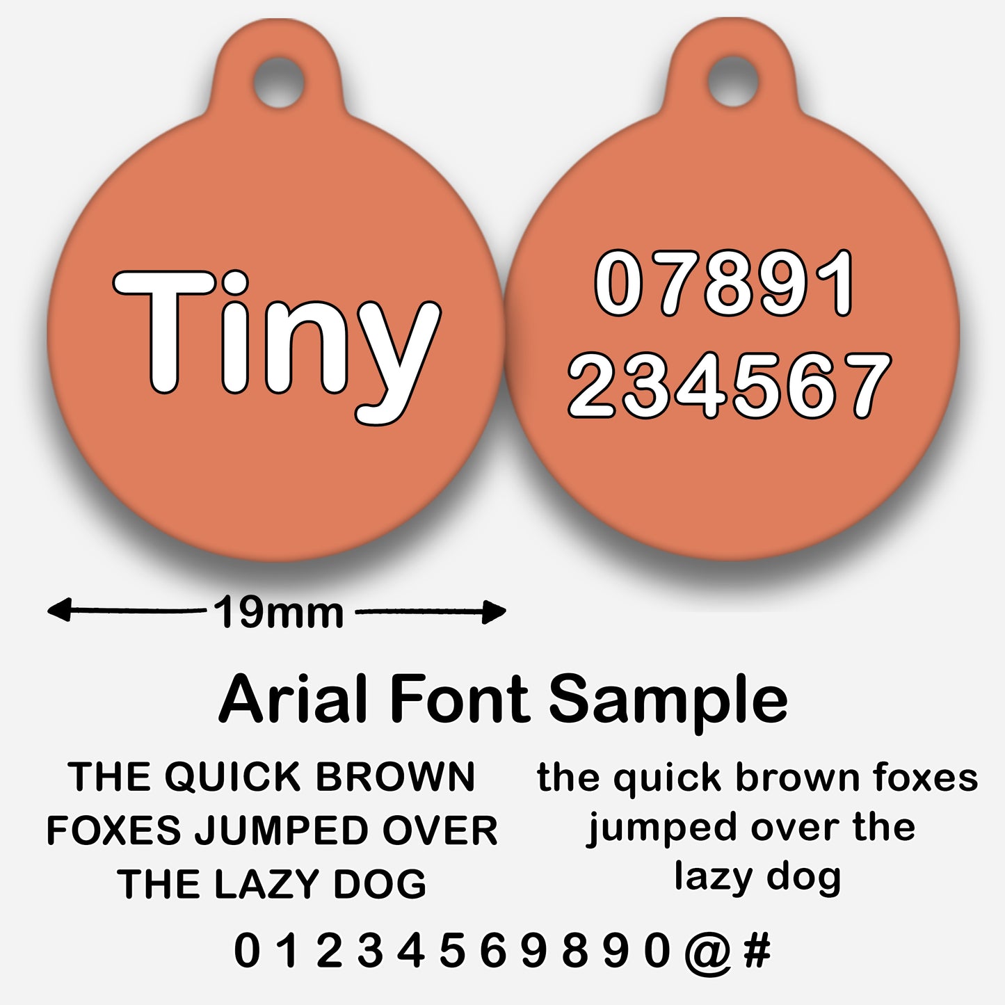Peach Plain Colour - Pet ID Tag