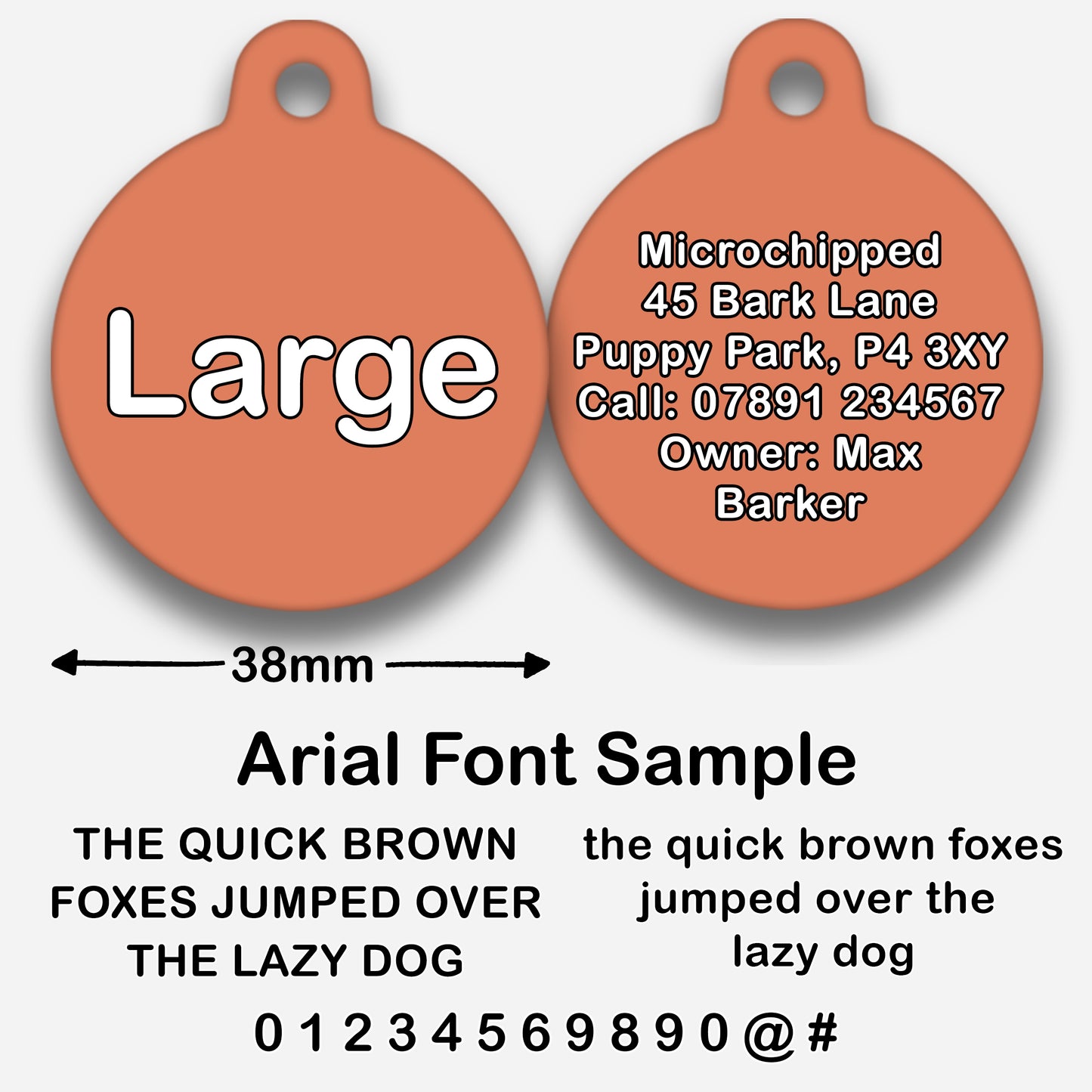 Peach Plain Colour - Pet ID Tag