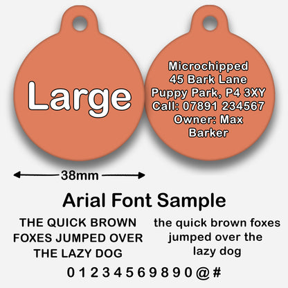 Peach Plain Colour - Pet ID Tag