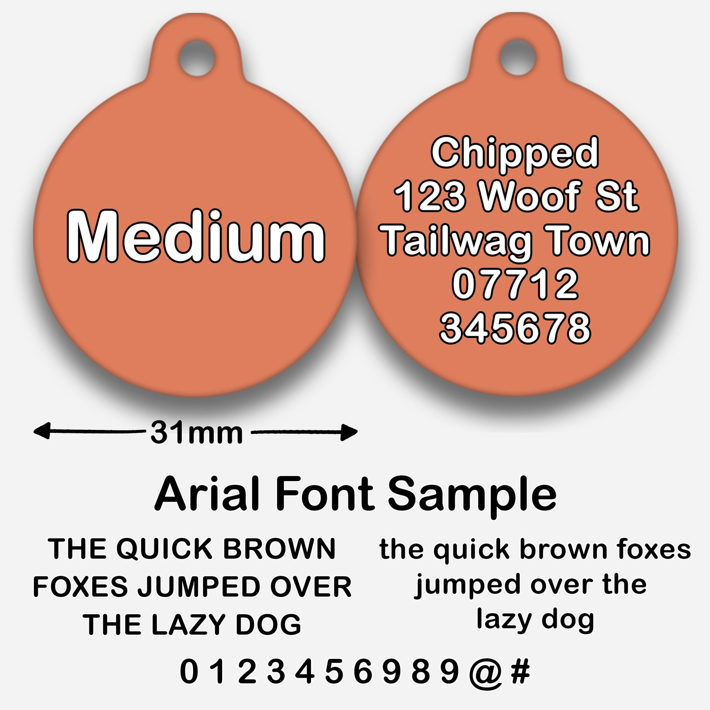 Peach Plain Colour - Pet ID Tag