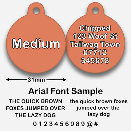 Peach Plain Colour - Pet ID Tag