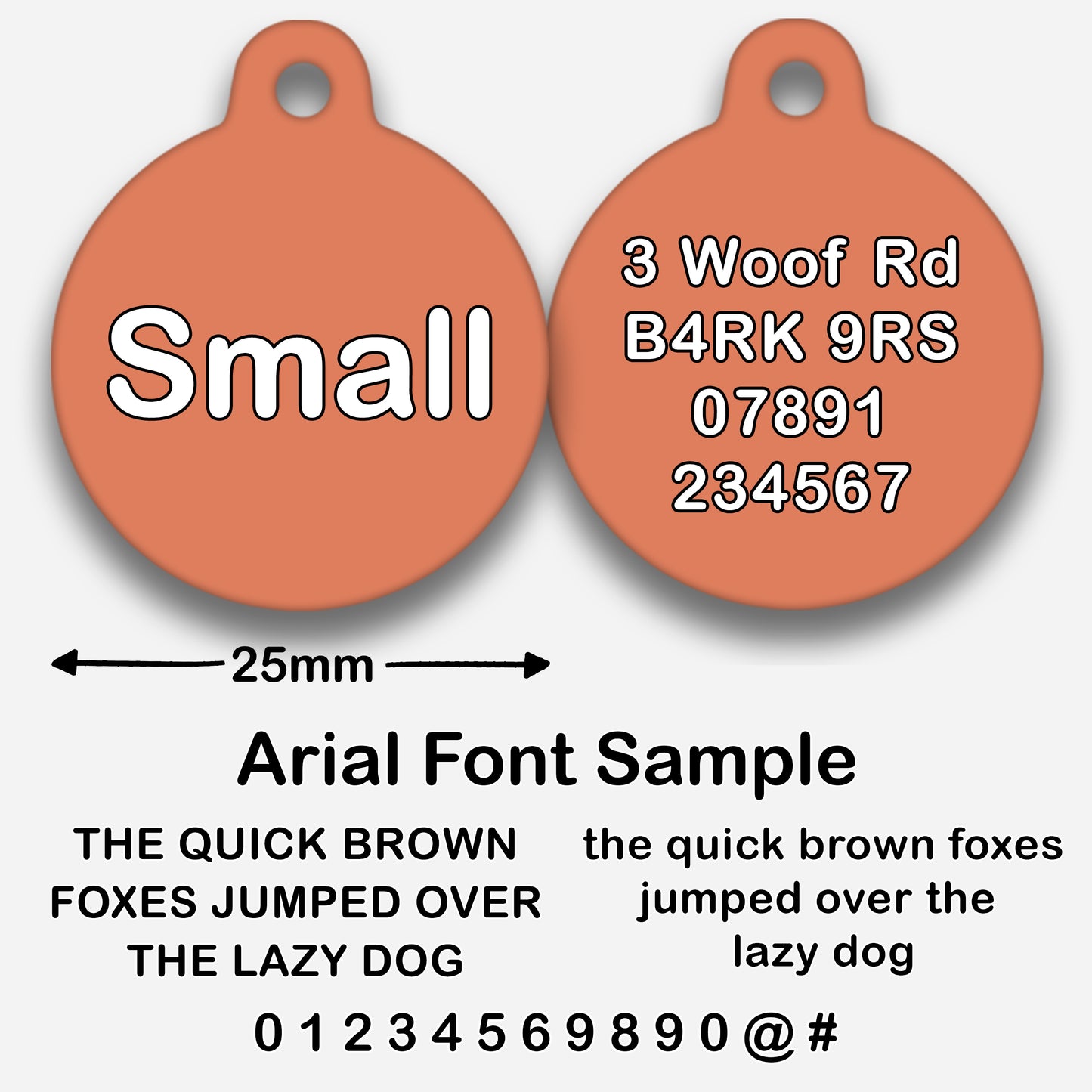 Peach Plain Colour - Pet ID Tag
