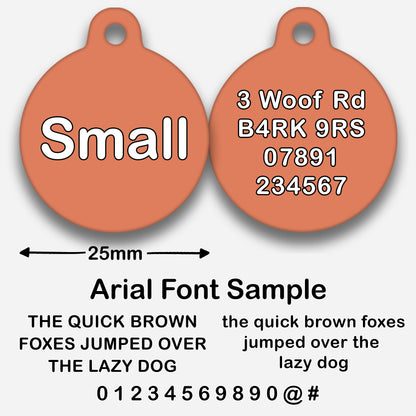 Peach Plain Colour - Pet ID Tag
