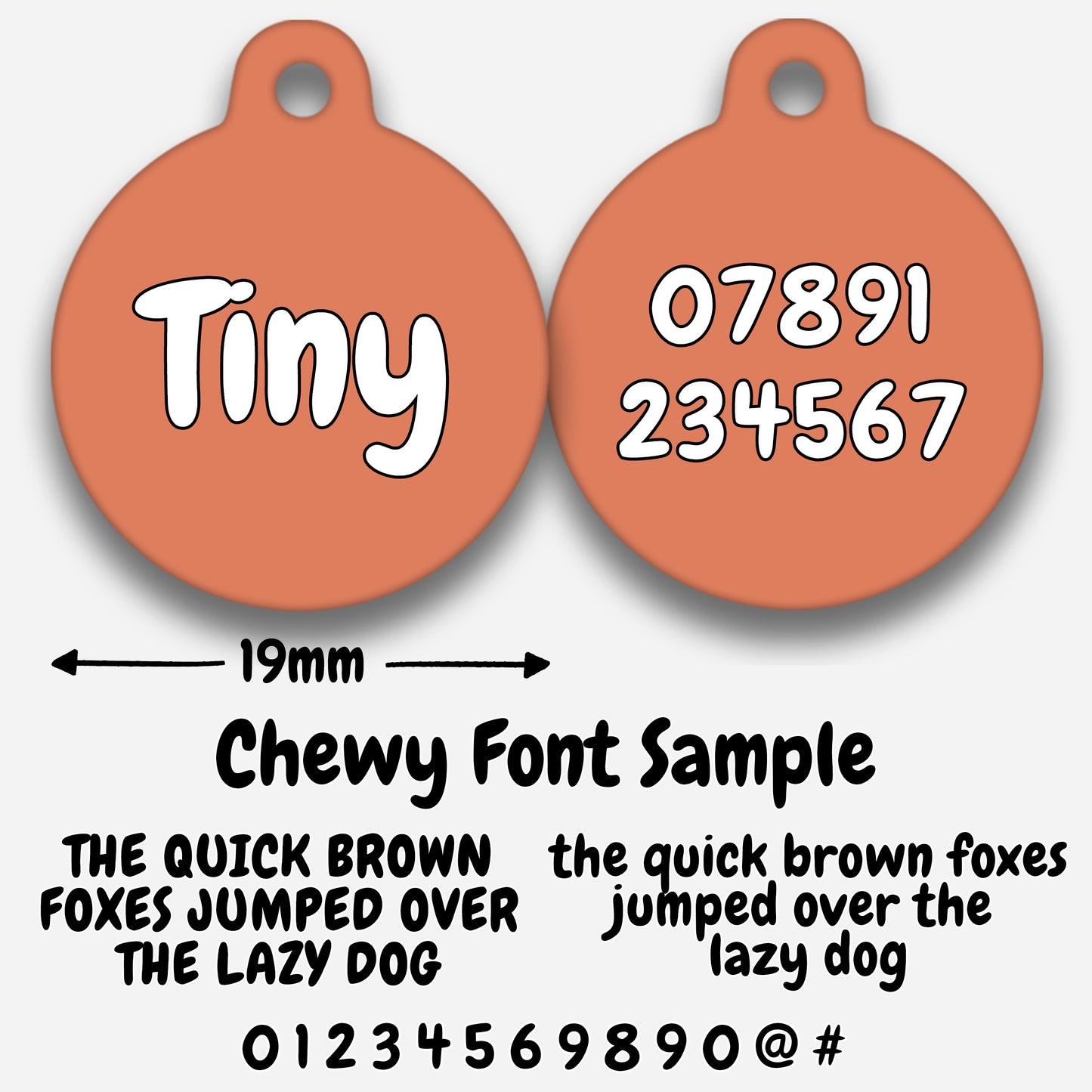 Peach Plain Colour - Pet ID Tag