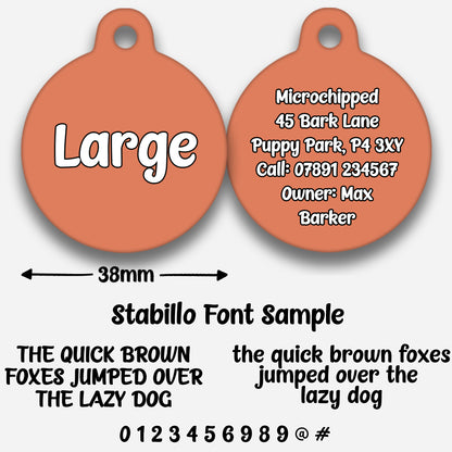 Peach Plain Colour - Pet ID Tag