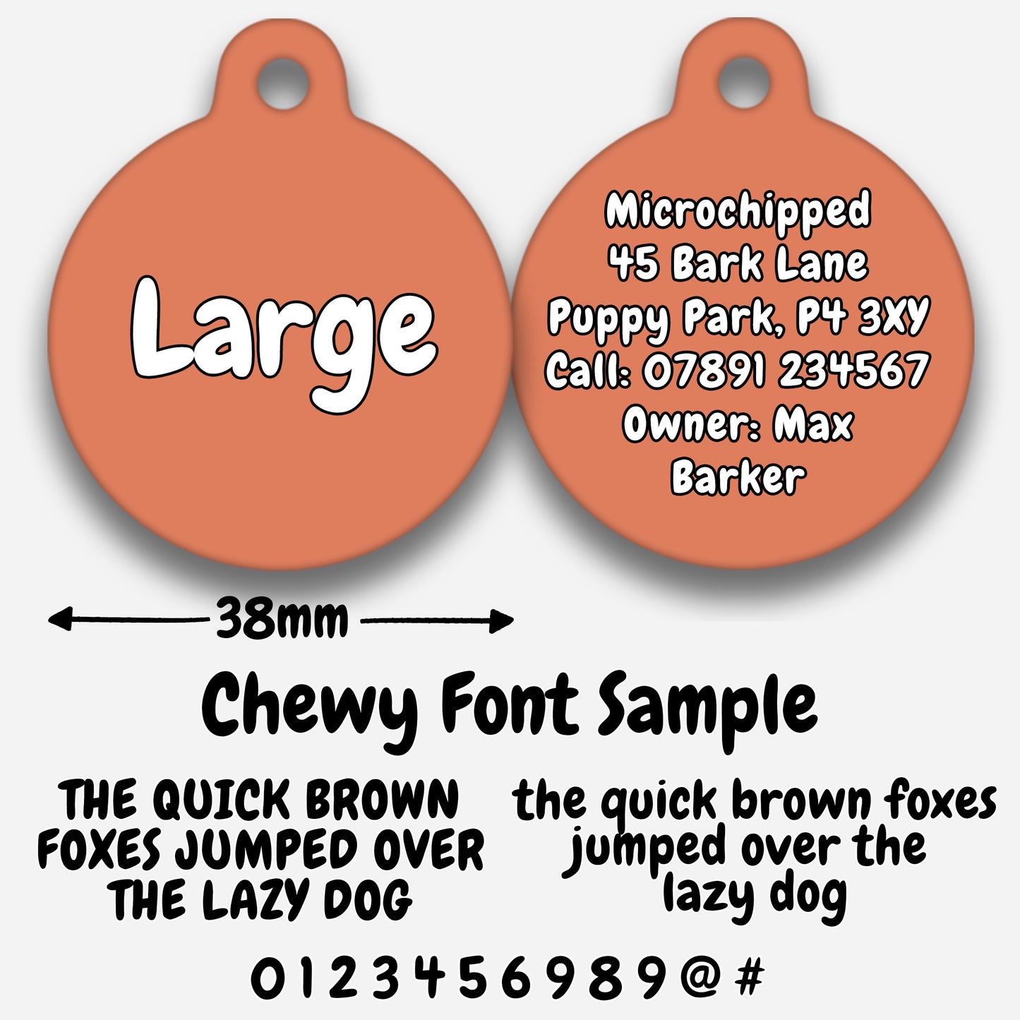 Peach Plain Colour - Pet ID Tag