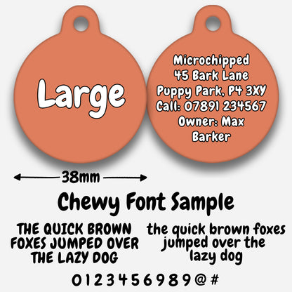 Peach Plain Colour - Pet ID Tag