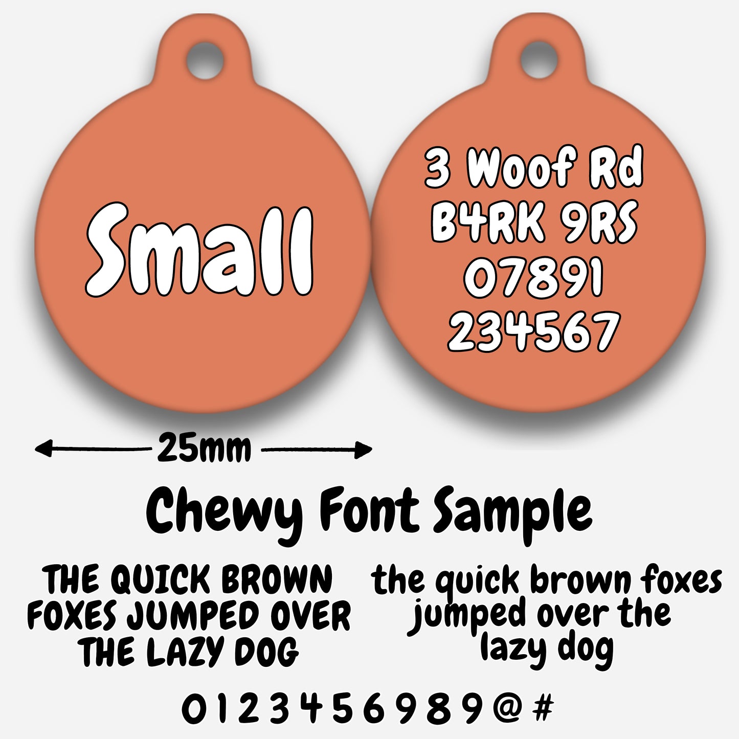 Peach Plain Colour - Pet ID Tag
