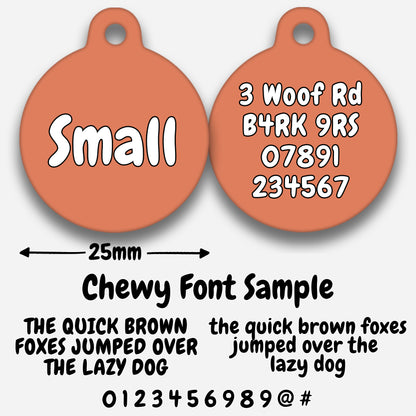 Peach Plain Colour - Pet ID Tag