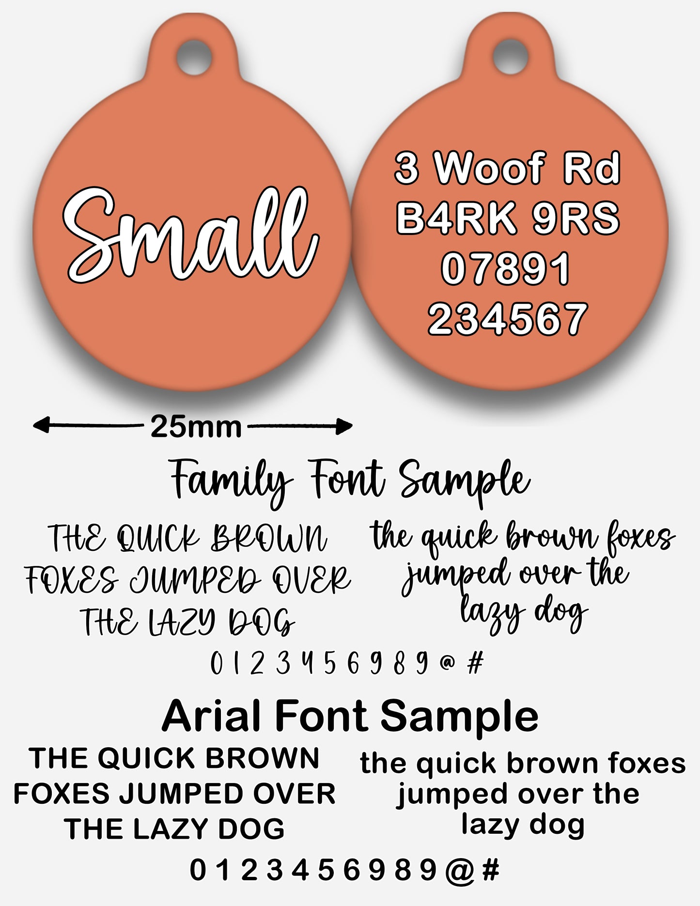 Peach Plain Colour - Pet ID Tag