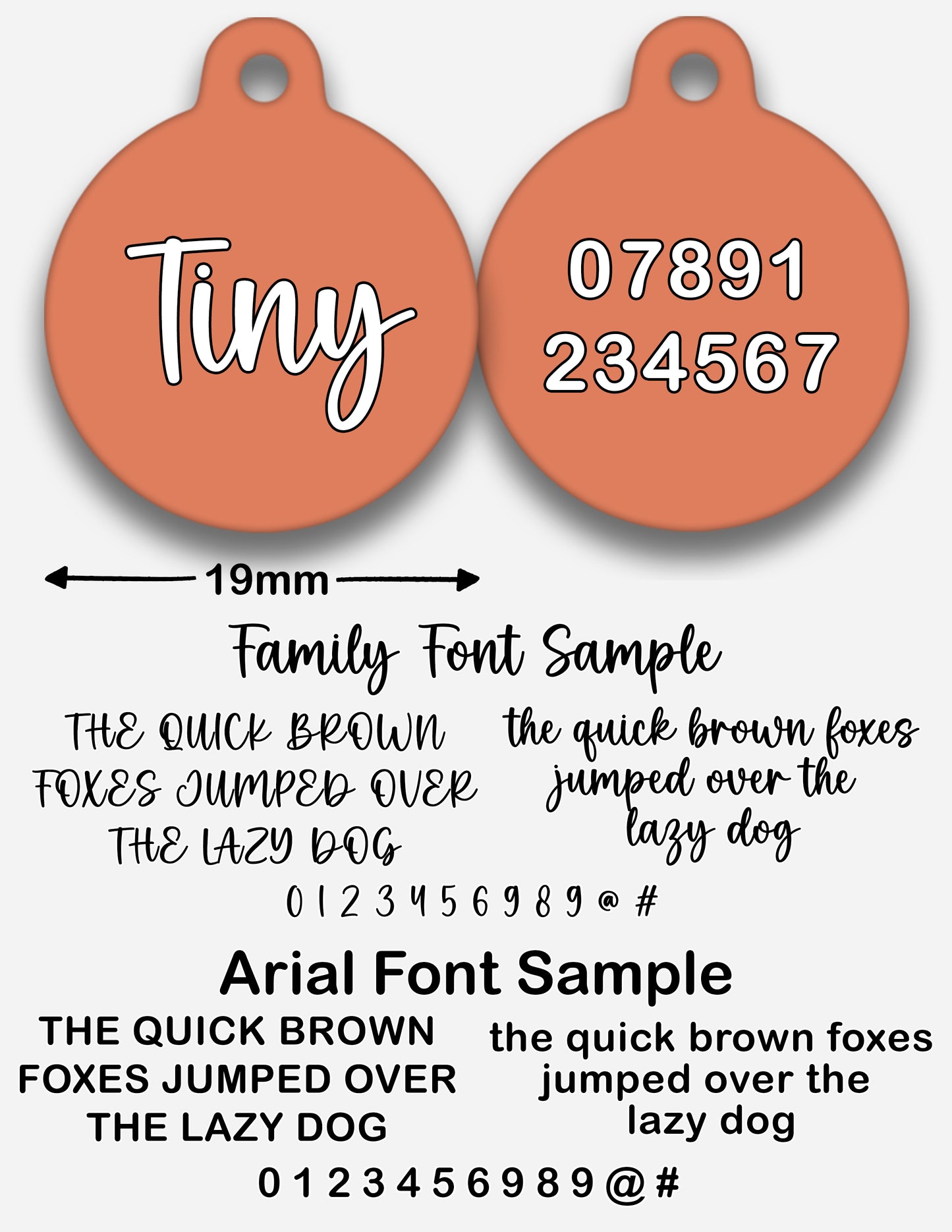 Peach Plain Colour - Pet ID Tag