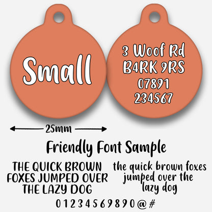 Peach Plain Colour - Pet ID Tag