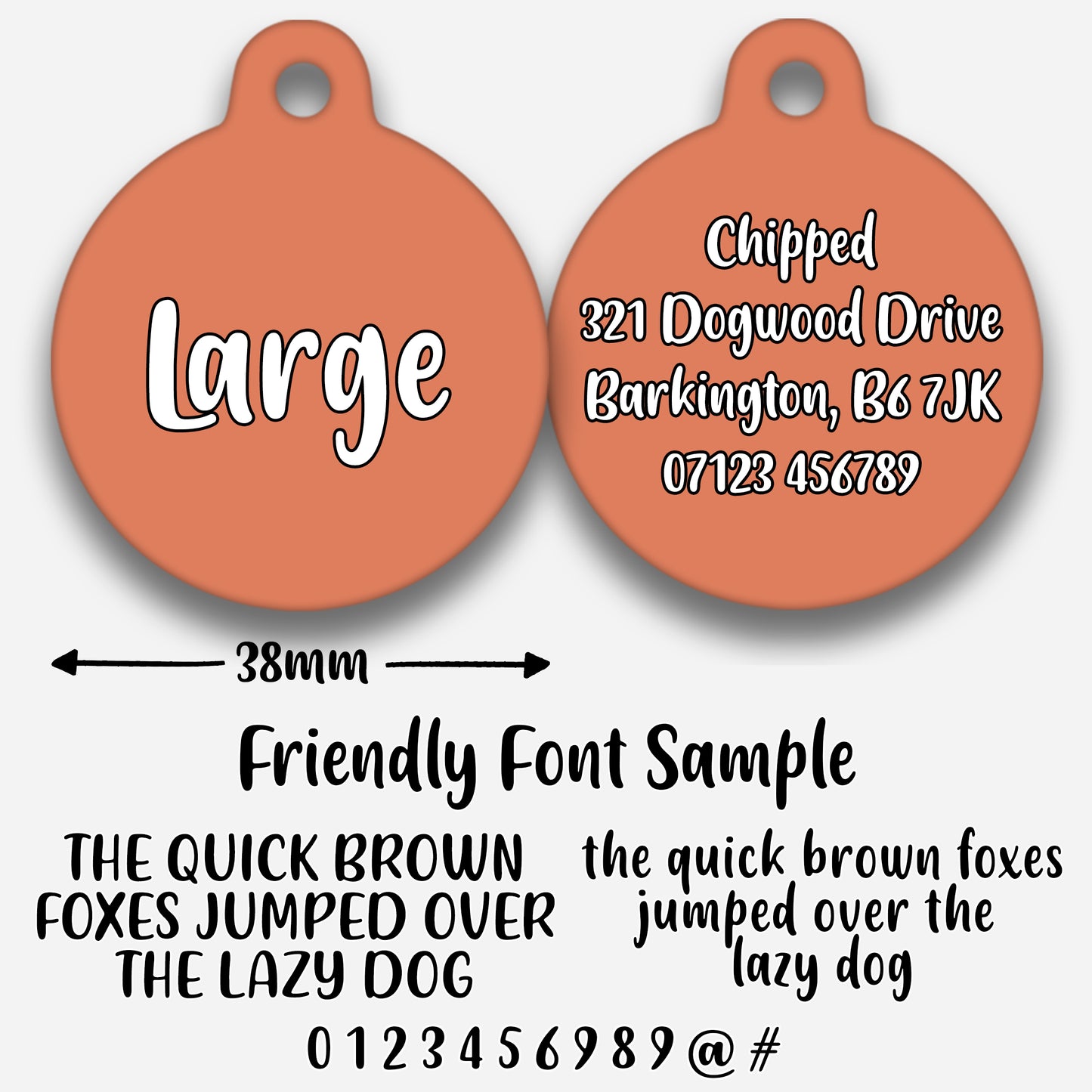 Peach Plain Colour - Pet ID Tag