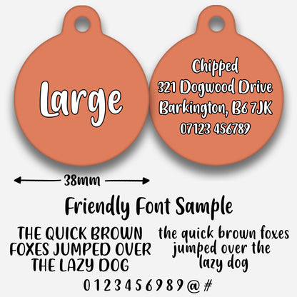 Peach Plain Colour - Pet ID Tag