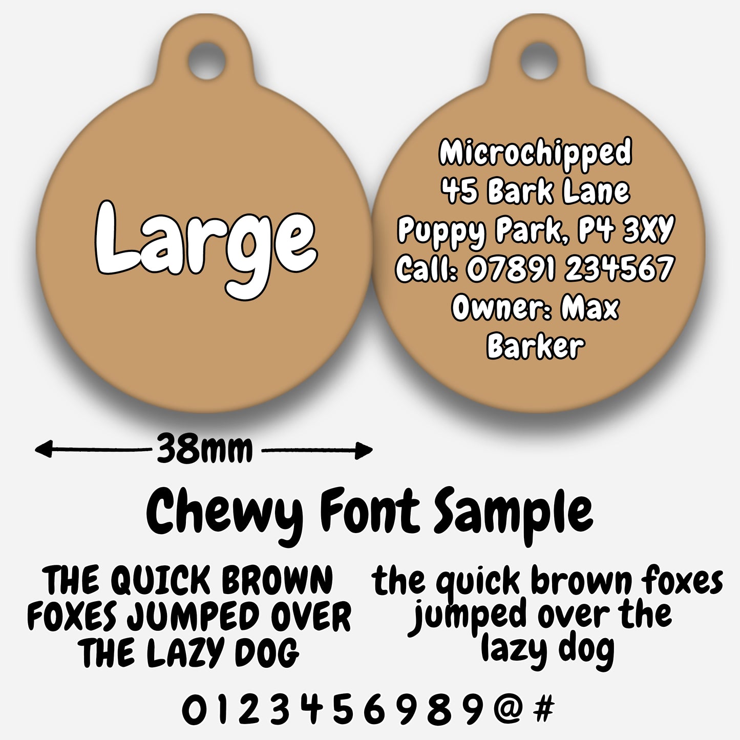 Tan - Pet ID Tag