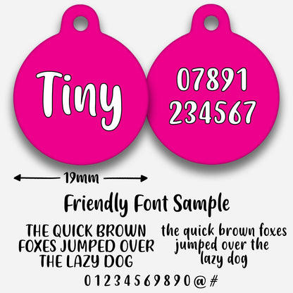 Hot Pink Plain Colour - Pet ID Tag