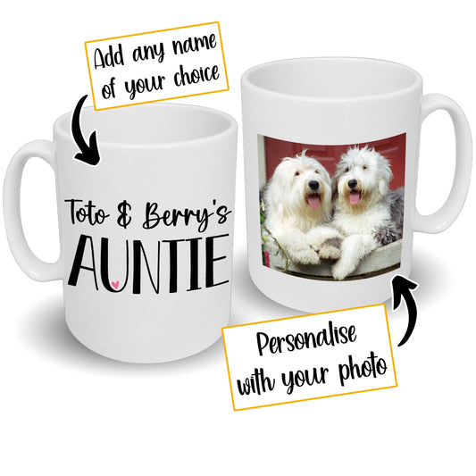 Dog Auntie Mug Any Name & Custom Photo