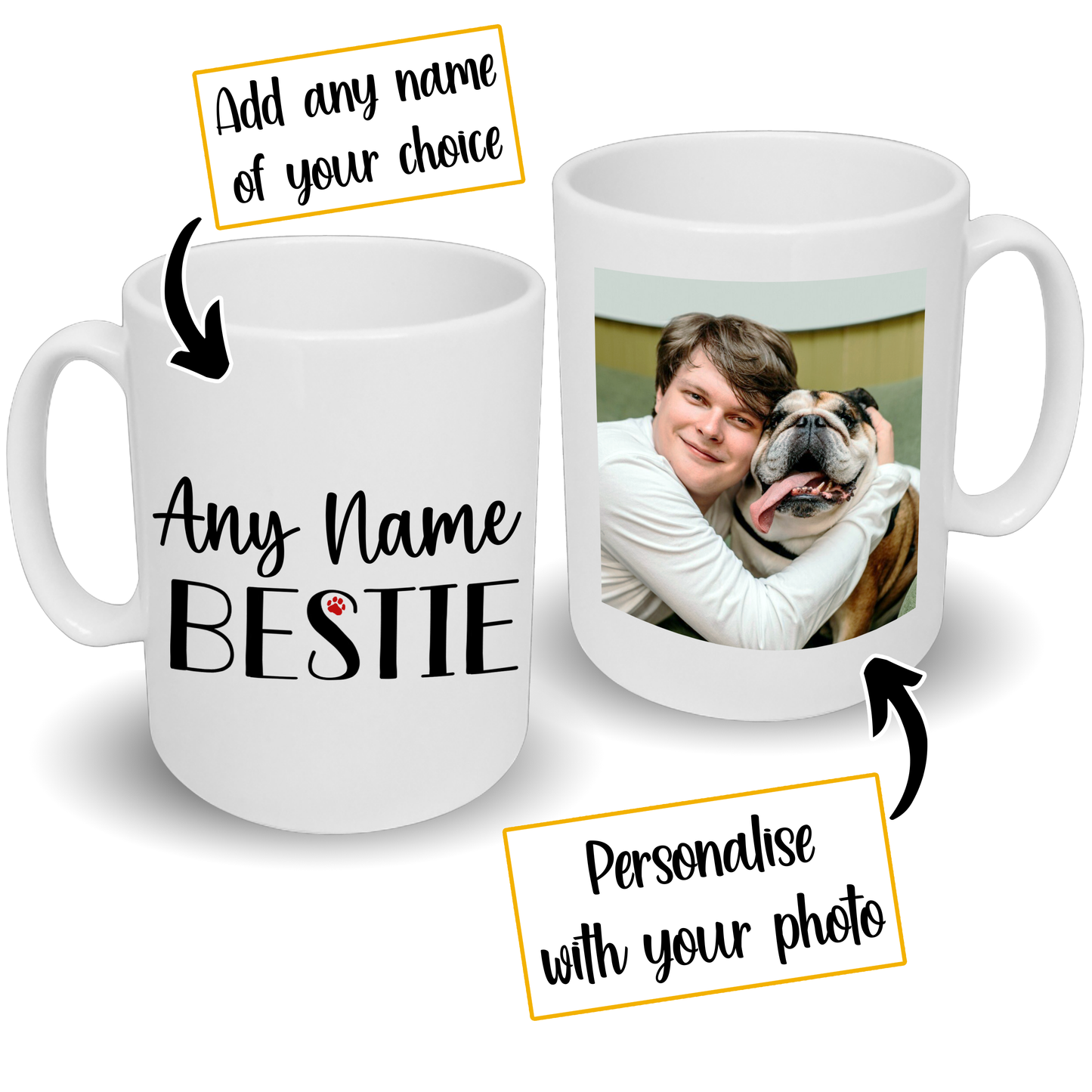 Pet Bestie Mug Any Name & Custom Photo