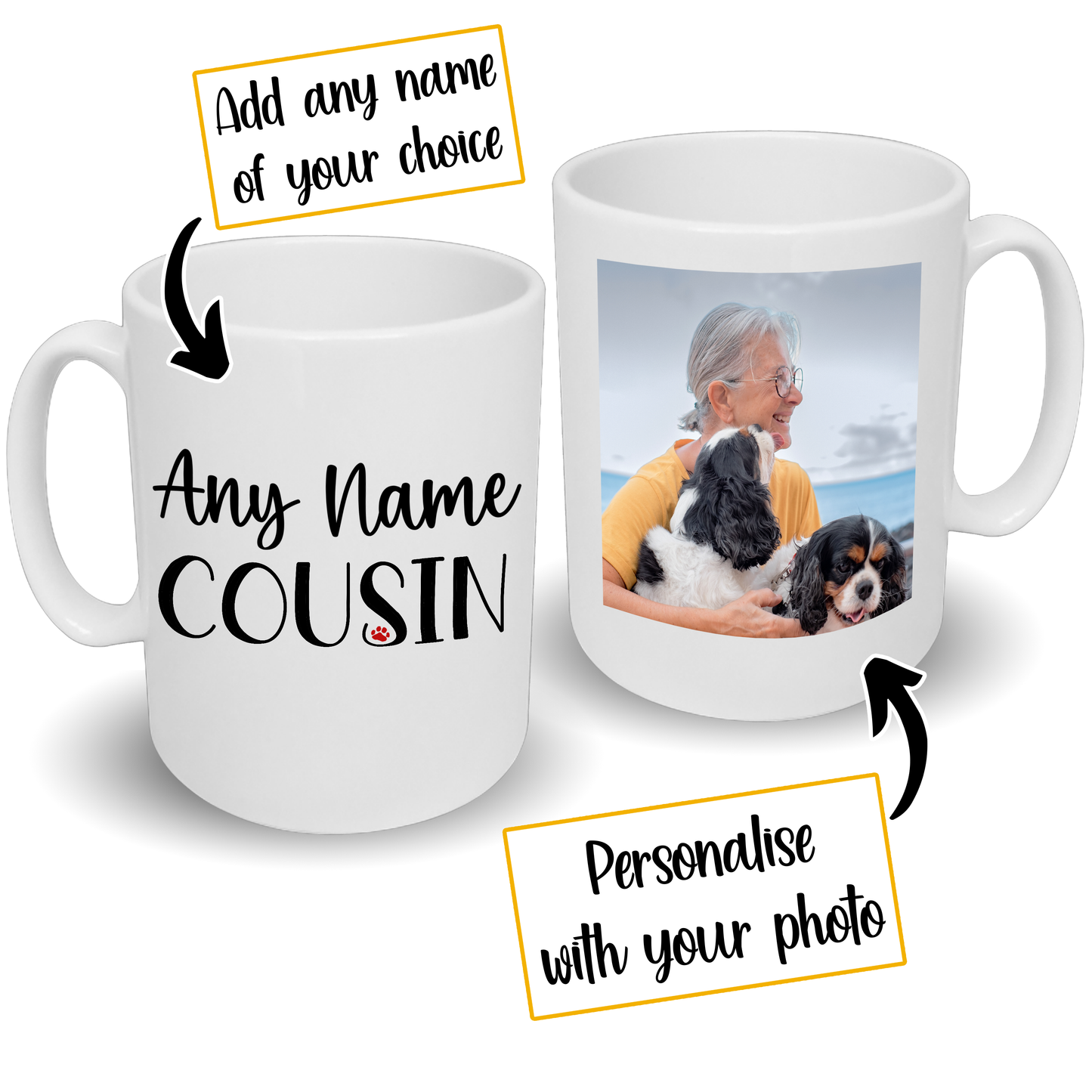 Pet Cousin Mug Any Name & Custom Photo