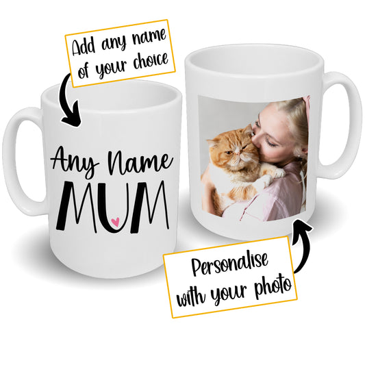 Cat Mum Mug Any Name & Custom Photo