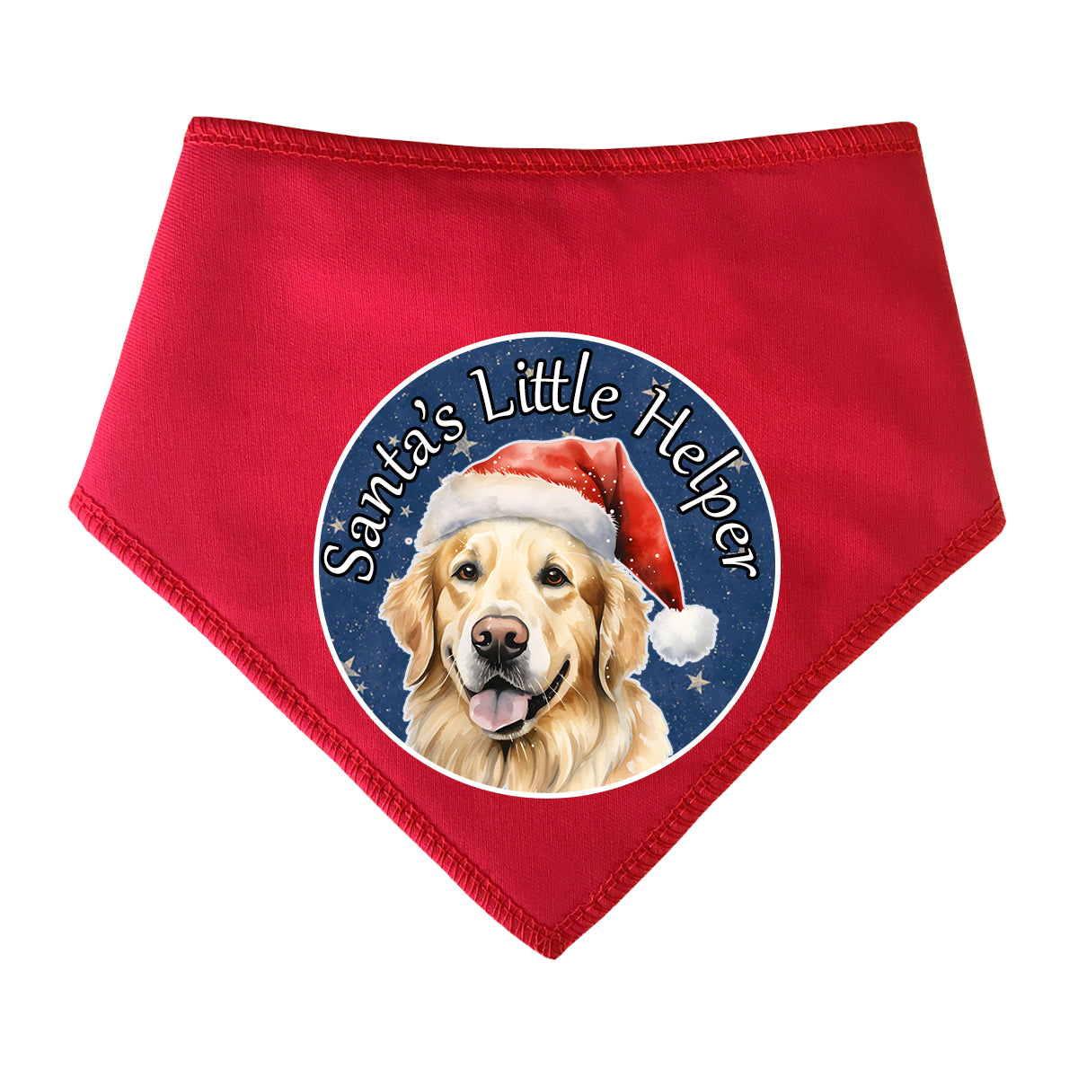 Golden Retriever Design Santa's Little Helper Dog Bandana