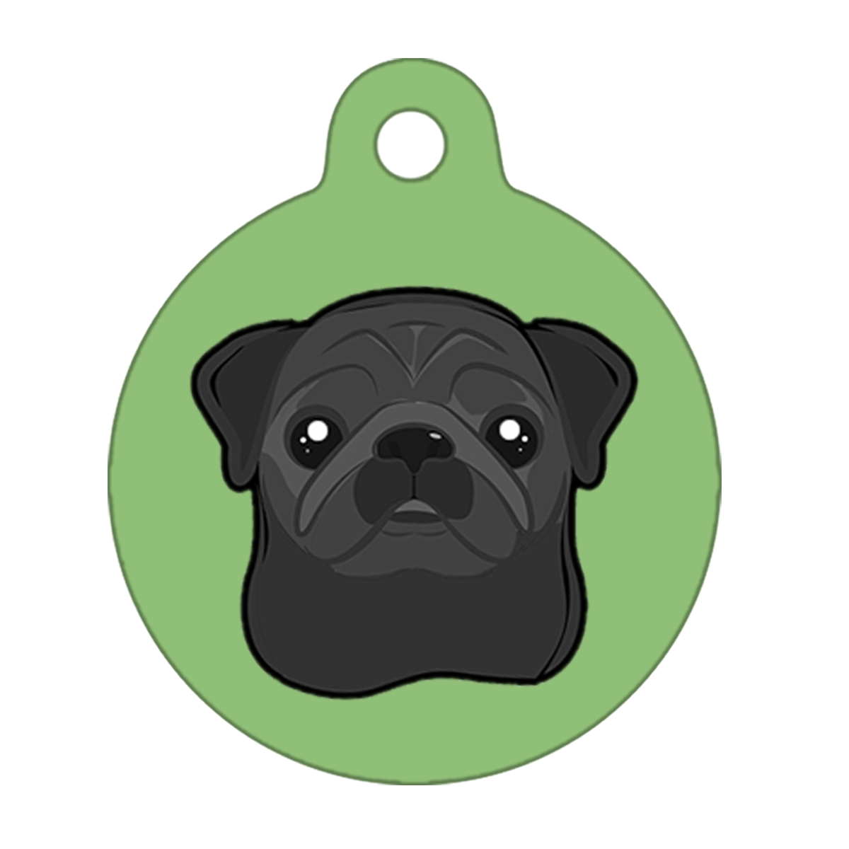 38mm Diameter Large Size - Pug Dog