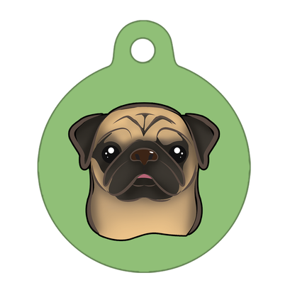 25mm Diameter Small Size - Pug Dog