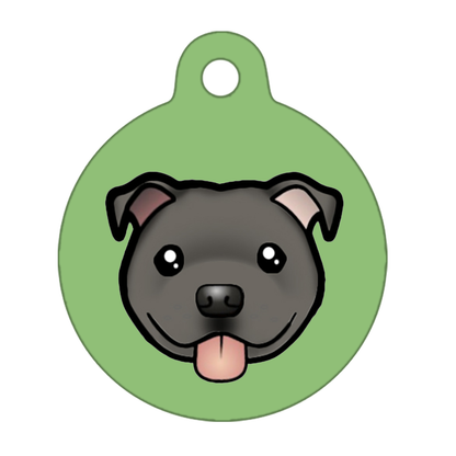 31mm Diameter Medium Size - Staffie Cartoon Dog