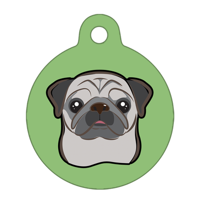 38mm Diameter Large Size - Pug Dog