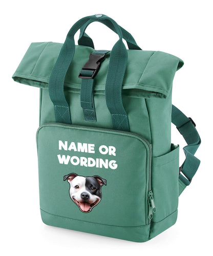 Travel Rucksack 9 Litres Sage Green Any Breed Backpack With Custom Personalised Dog Name