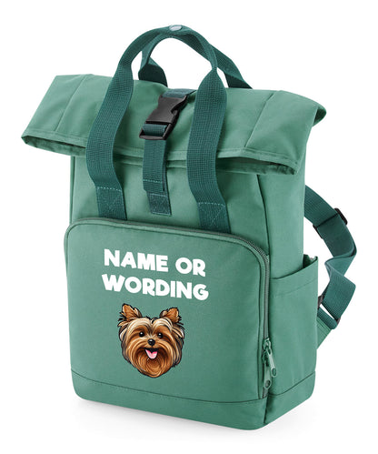 Travel Rucksack 9 Litres Sage Green Any Breed Backpack With Custom Personalised Dog Name