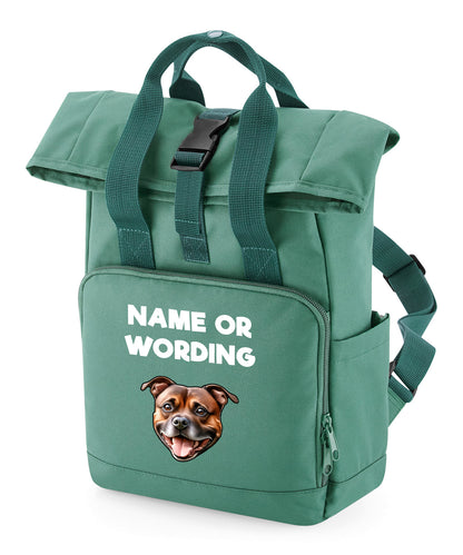 Travel Rucksack 9 Litres Sage Green Any Breed Backpack With Custom Personalised Dog Name
