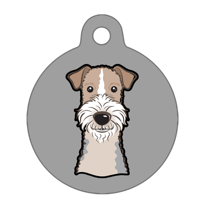 38mm Diameter Large Size - Wire Fox Terrier Dog