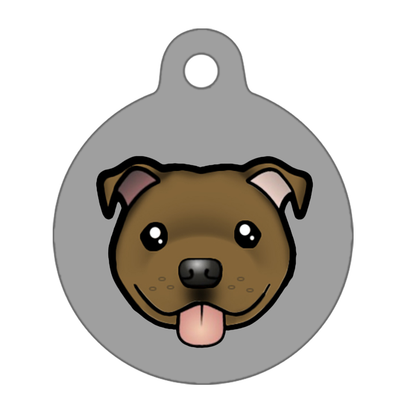 31mm Diameter Medium Size - Staffie Cartoon Dog