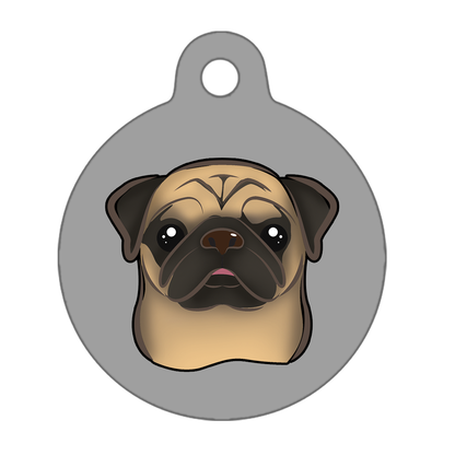 25mm Diameter Small Size - Pug Dog