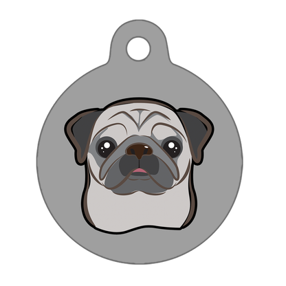 25mm Diameter Small Size - Pug Dog