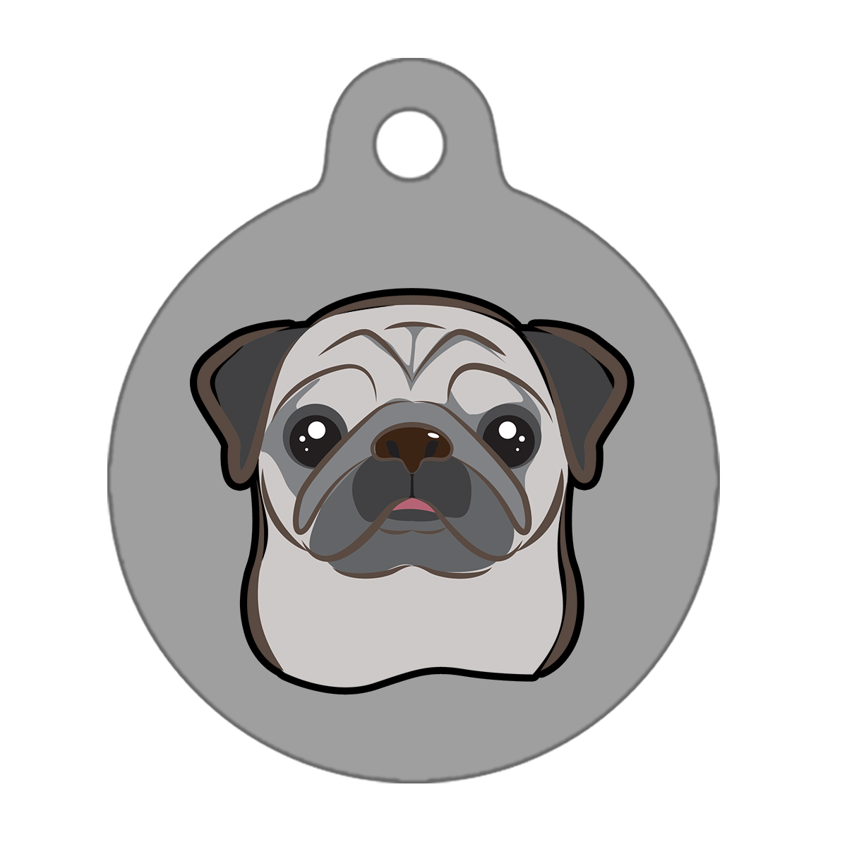 38mm Diameter Large Size - Pug Dog