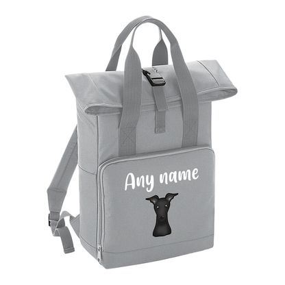 Overnighter Rucksack 14 Litres Grey Any Breed Backpack With Custom Personalised Dog Name