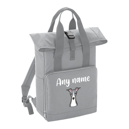 Overnighter Rucksack 14 Litres Grey Any Breed Backpack With Custom Personalised Dog Name