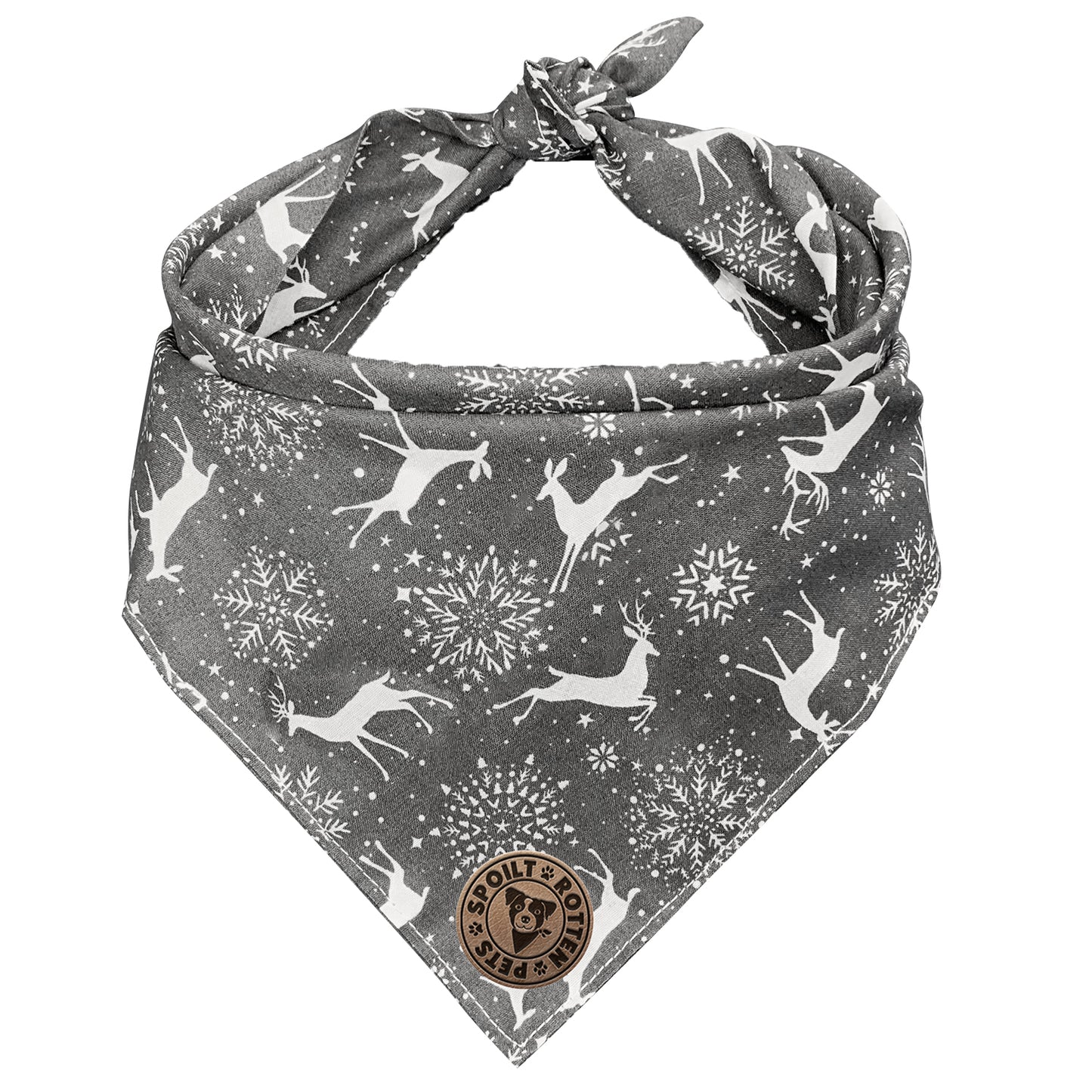 The Lambeth - Grey Stag Tied Dog Bandana