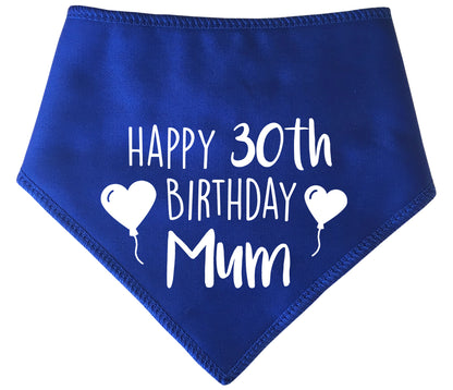 Happy Birthday Mum With Heart Balloons Add Any Age Dog Bandana