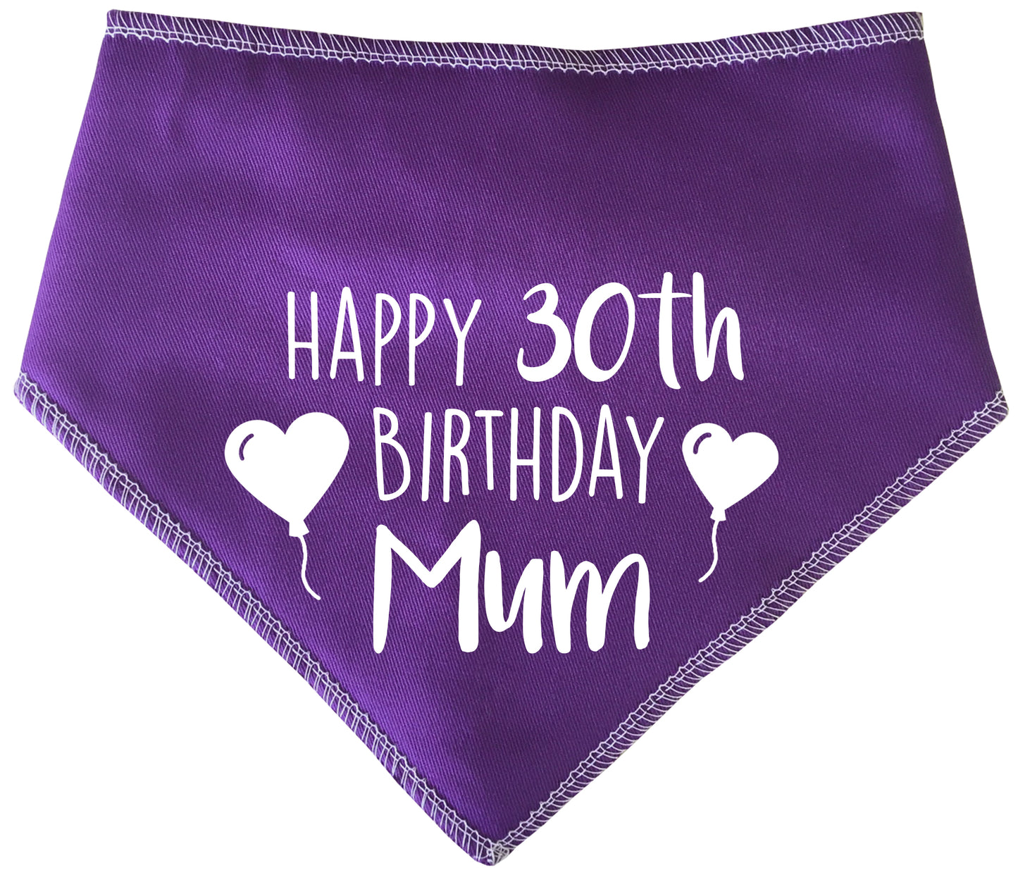 Happy Birthday Mum With Heart Balloons Add Any Age Dog Bandana