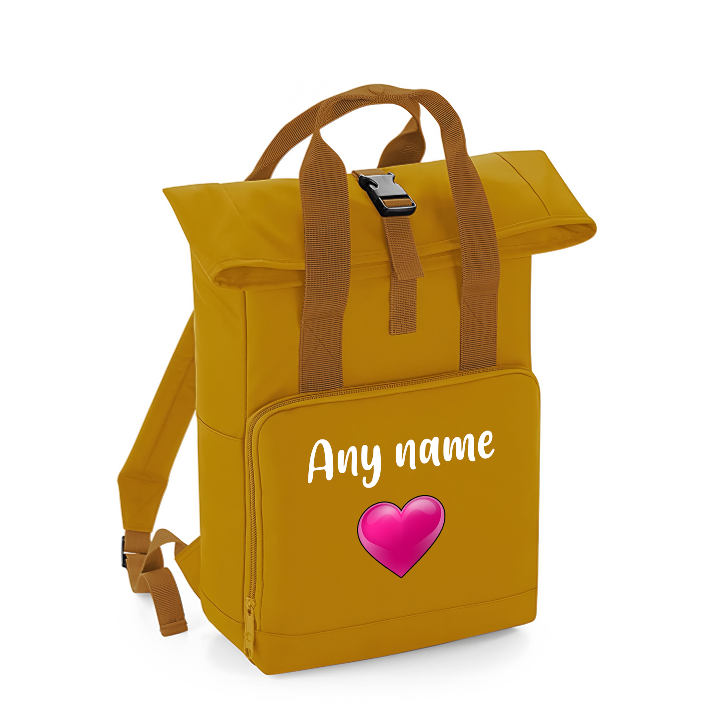 Overnighter Rucksack 14 Litres Mustard Gold Any Breed Backpack With Custom Personalised Dog Name