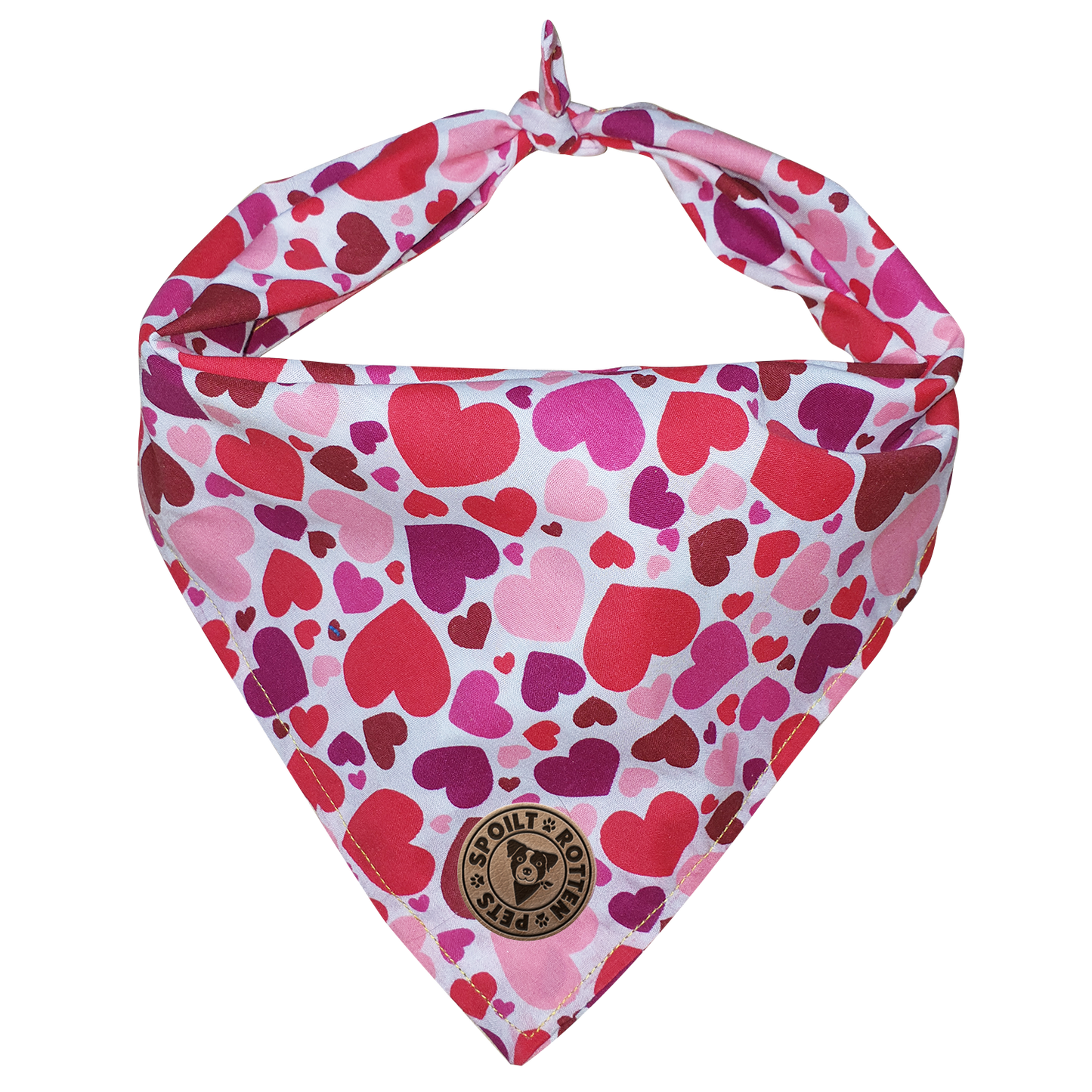 The Beaulieu - Pink Hearts Tied Dog Bandana