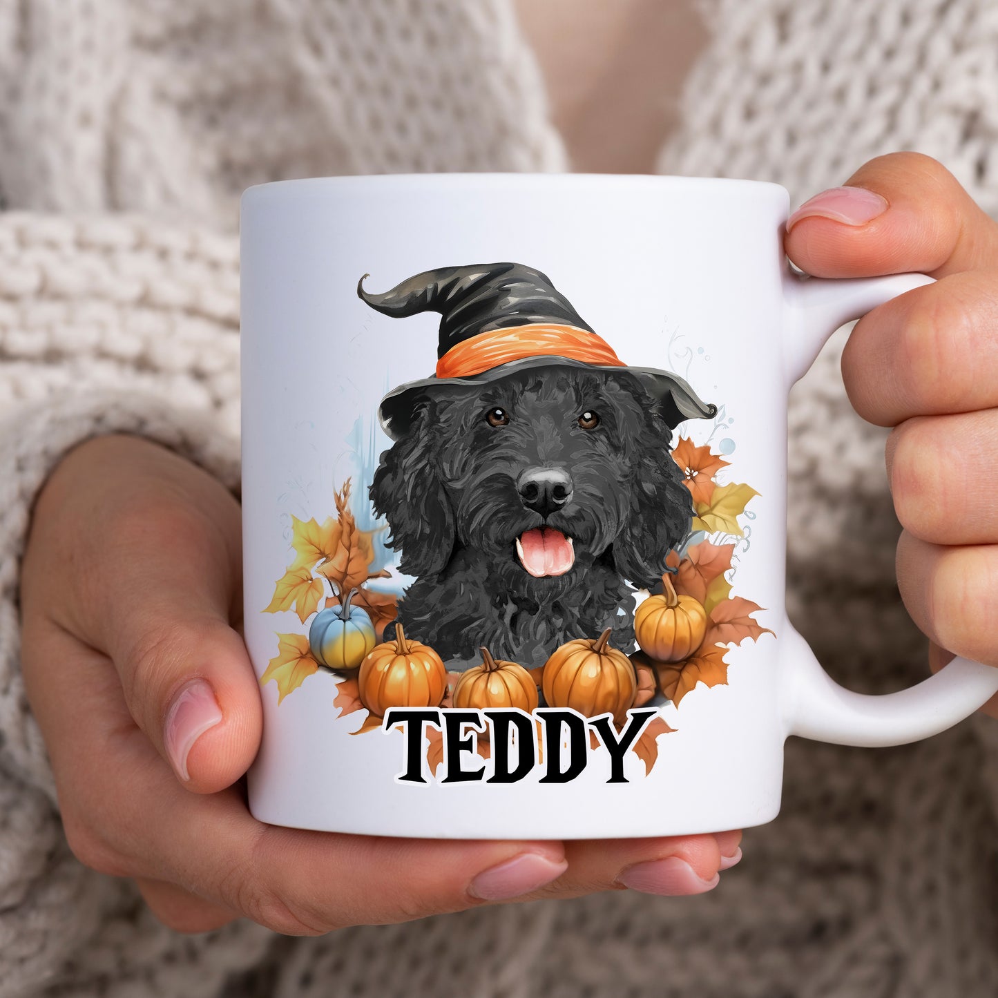 Halloween Is Better With A Golden or Black Cockapoo Mug & Any Name