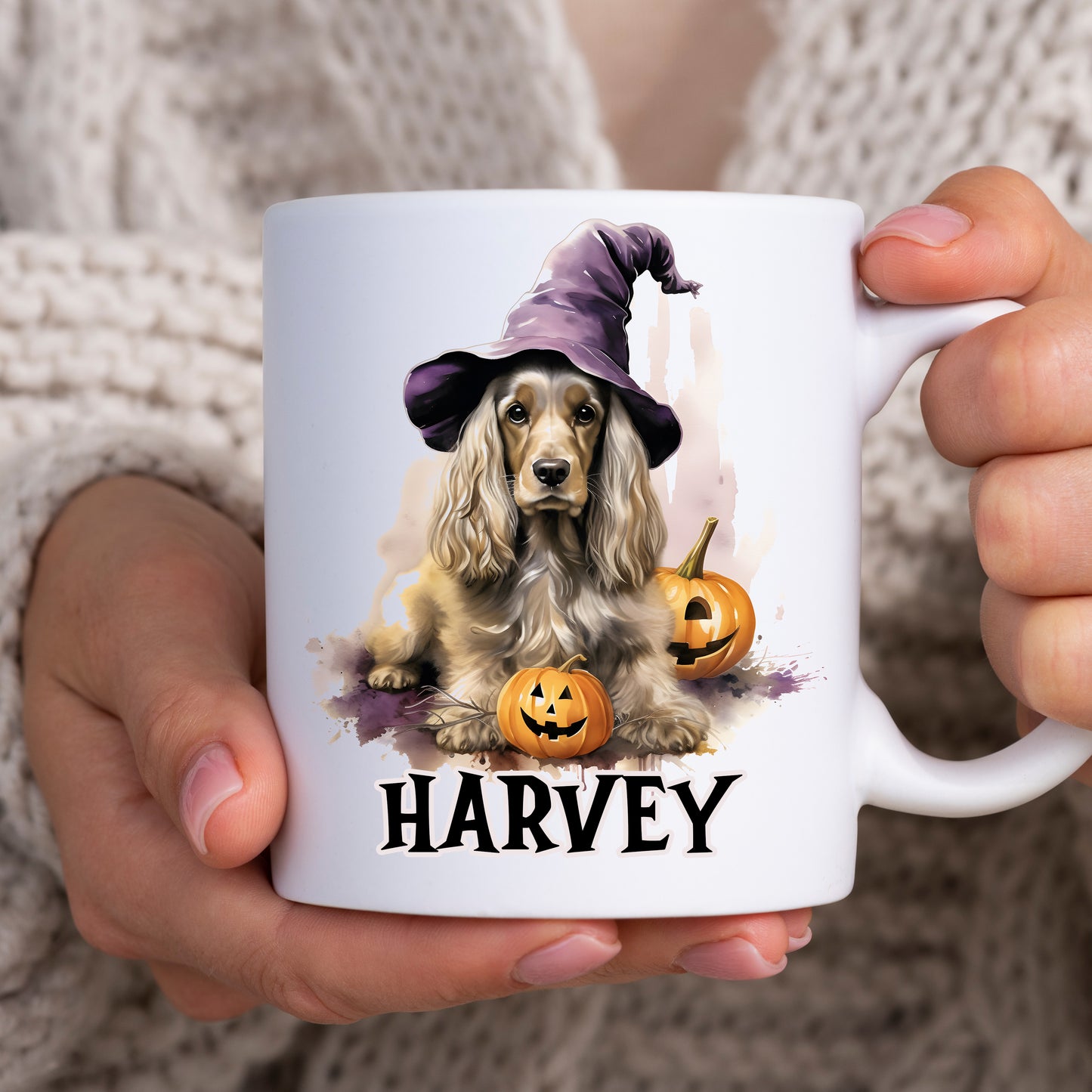 Halloween Is Better With A Cocker Spaniel Mug & Any Name Chocolate, Brown or Golden