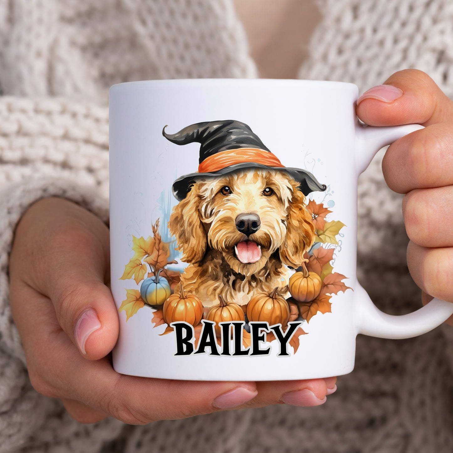 Halloween Is Better With A Golden or Black Cockapoo Mug & Any Name