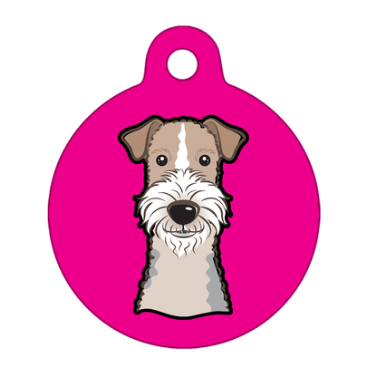 38mm Diameter Large Size - Wire Fox Terrier Dog