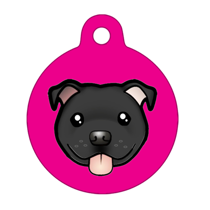 31mm Diameter Medium Size - Staffie Cartoon Dog